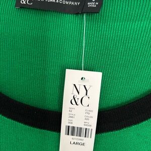 New York & Company Green and Black Dress